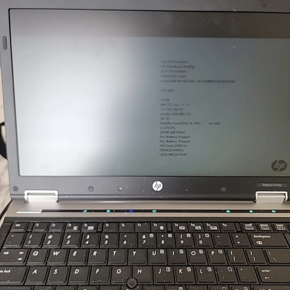 HP EliteBook 8440p Powers On Memory And Hard Drive Wiped